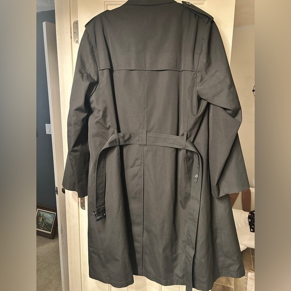 MISTY HARBOR VINTAGE BLACK MID LENGTH TRENCH COAT COLD WEATHER ZIP LINING - Picture 7 of 10